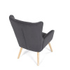 Křeslo, potah šedá manšestrová látka, dřevěné nohy, masiv kaučukovník - AK-314 GREY2