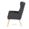 Křeslo, potah šedá manšestrová látka, dřevěné nohy, masiv kaučukovník - AK-314 GREY2