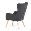 Křeslo, potah šedá manšestrová látka, dřevěné nohy, masiv kaučukovník - AK-314 GREY2