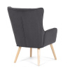 Křeslo, potah šedá manšestrová látka, dřevěné nohy, masiv kaučukovník - AK-314 GREY2