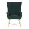 Křeslo, potah zelená manšestrová látka, dřevěné nohy, masiv kaučukovník - AK-314 GRN2