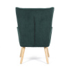 Křeslo, potah zelená manšestrová látka, dřevěné nohy, masiv kaučukovník - AK-314 GRN2