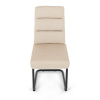 Židle jídelní, taštičkové pružiny v sedáku, madlo na opěráku, krémová látka, černý kov - DCL-P3107 CRM2