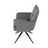 Židle jídelní, taštičkové pružiny v sedáku, 180° otočný mechanismus, šedá voděodolná látka, černý kov - DCH-P3170 GREY2