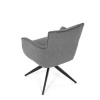 Židle jídelní, taštičkové pružiny v sedáku, 180° otočný mechanismus, šedá voděodolná látka, černý kov - DCH-P3170 GREY2
