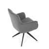 Židle jídelní, taštičkové pružiny v sedáku, 180° otočný mechanismus, šedá voděodolná látka, černý kov - DCH-P3170 GREY2