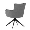 Židle jídelní, taštičkové pružiny v sedáku, 180° otočný mechanismus, šedá voděodolná látka, černý kov - DCH-P3170 GREY2