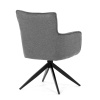 Židle jídelní, taštičkové pružiny v sedáku, 180° otočný mechanismus, šedá voděodolná látka, černý kov - DCH-P3170 GREY2