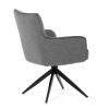 Židle jídelní, taštičkové pružiny v sedáku, 180° otočný mechanismus, šedá voděodolná látka, černý kov - DCH-P3170 GREY2