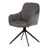 Židle jídelní, 180° otočný mechanismus, lanýžová voděodolná látka, černý kov - DCH-P3174 GREY2