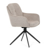 Židle jídelní, 180° otočný mechanismus, šedá voděodolná látka, černý kov - DCH-P3174 LAN2