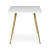 Stůl jídelní 140x80, MDF, bílá matná deska, kovové nohy v barvě dubu. - HT-W1214 WT