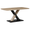 Stůl jídelní 160x90cm, MDF, 3D dekor dub san remo, kovové nohy, černý lak. - HT-W1570 SRE