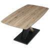 Stůl jídelní 160x90cm, MDF, 3D dekor dub san remo, kovové nohy, černý lak. - HT-W1570 SRE