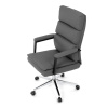 Židle kancelářská, šedá ekokůže, kříž kov chromový, houpací mechanismus, čalouněné područky - KA-D8104 GREY