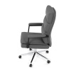 Židle kancelářská, šedá ekokůže, kříž kov chromový, houpací mechanismus, čalouněné područky - KA-D8104 GREY
