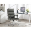 Židle kancelářská, šedá ekokůže, kříž kov chromový, houpací mechanismus, čalouněné područky - KA-D8104 GREY