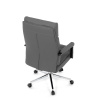 Židle kancelářská, šedá ekokůže, kříž kov chromový, houpací mechanismus, čalouněné područky - KA-D8104 GREY