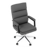 Židle kancelářská, šedá ekokůže, kříž kov chromový, houpací mechanismus, čalouněné područky - KA-D8104 GREY