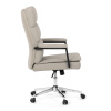 Židle kancelářská, stříbrná ekokůže, kříž kov chromový, houpací mechanismus, čalouněné područky - KA-D8104 SIL