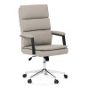Židle kancelářská, stříbrná ekokůže, kříž kov chromový, houpací mechanismus, čalouněné područky - KA-D8104 SIL