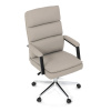 Židle kancelářská, stříbrná ekokůže, kříž kov chromový, houpací mechanismus, čalouněné područky - KA-D8104 SIL