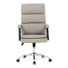 Židle kancelářská, stříbrná ekokůže, kříž kov chromový, houpací mechanismus, čalouněné područky - KA-D8104 SIL