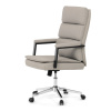 Židle kancelářská, stříbrná ekokůže, kříž kov chromový, houpací mechanismus, čalouněné područky - KA-D8104 SIL