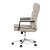 Židle kancelářská, stříbrná ekokůže, kříž kov chromový, houpací mechanismus, čalouněné područky - KA-D8104 SIL