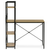 Stůl pracovní s regálem, MDF, dekor dub, černý kov - GD-512 OAK