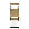 Stůl pracovní s regálem, MDF, dekor dub, černý kov - GD-512 OAK