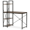 Stůl pracovní s regálem, MDF, dekor staré dřevo, černý kov - GD-512 OLW