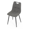 Židle jídelní, madlo, snadno čistitelná šedá látka, černý matný lak, kovové nohy - DCL-V2017 GREY2