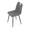 Židle jídelní, madlo, snadno čistitelná šedá látka, černý matný lak, kovové nohy - DCL-V2017 GREY2