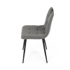 Židle jídelní, madlo, snadno čistitelná šedá látka, černý matný lak, kovové nohy - DCL-V2017 GREY2