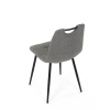 Židle jídelní, madlo, snadno čistitelná šedá látka, černý matný lak, kovové nohy - DCL-V2017 GREY2