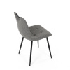 Židle jídelní, madlo, snadno čistitelná šedá látka, černý matný lak, kovové nohy - DCL-V2017 GREY2