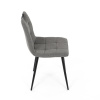 Židle jídelní, madlo, snadno čistitelná šedá látka, černý matný lak, kovové nohy - DCL-V2017 GREY2
