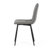 Židle jídelní, madlo, snadno čistitelná šedá látka, černý matný lak, kovové nohy - DCL-V2017 GREY2