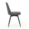 Židle jídelní, šedá látka, 360° otočný mechanismus, černý matný lak, kovové nohy - DCL-V2040 GREY2