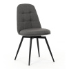 Židle jídelní, šedá látka, 360° otočný mechanismus, černý matný lak, kovové nohy - DCL-V2040 GREY2
