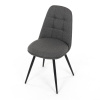 Židle jídelní, šedá látka, 360° otočný mechanismus, černý matný lak, kovové nohy - DCL-V2040 GREY2
