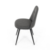 Židle jídelní, šedá látka, 360° otočný mechanismus, černý matný lak, kovové nohy - DCL-V2040 GREY2