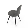 Židle jídelní, šedá látka, 360° otočný mechanismus, černý matný lak, kovové nohy - DCL-V2040 GREY2