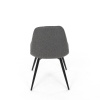 Židle jídelní, šedá látka, 360° otočný mechanismus, černý matný lak, kovové nohy - DCL-V2040 GREY2