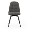 Židle jídelní, šedá látka, 360° otočný mechanismus, černý matný lak, kovové nohy - DCL-V2040 GREY2