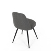 Židle jídelní, šedá látka, 360° otočný mechanismus, černý matný lak, kovové nohy - DCL-V2040 GREY2