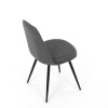 Židle jídelní, šedá látka, 360° otočný mechanismus, černý matný lak, kovové nohy - DCL-V2040 GREY2