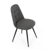 Židle jídelní, šedá látka, 360° otočný mechanismus, černý matný lak, kovové nohy - DCL-V2040 GREY2