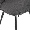 Židle jídelní, šedá látka, 360° otočný mechanismus, černý matný lak, kovové nohy - DCL-V2040 GREY2